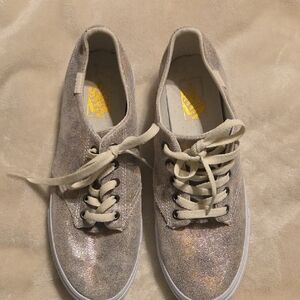 Vans Women's Glitter Sneakers - Gold and Cream